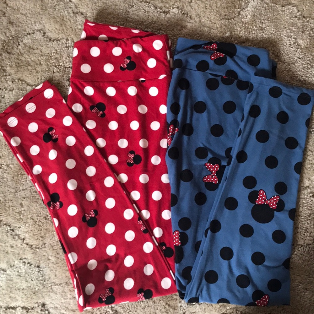 2 LuLaRoe Disney Minnie Mouse Leggings TC
